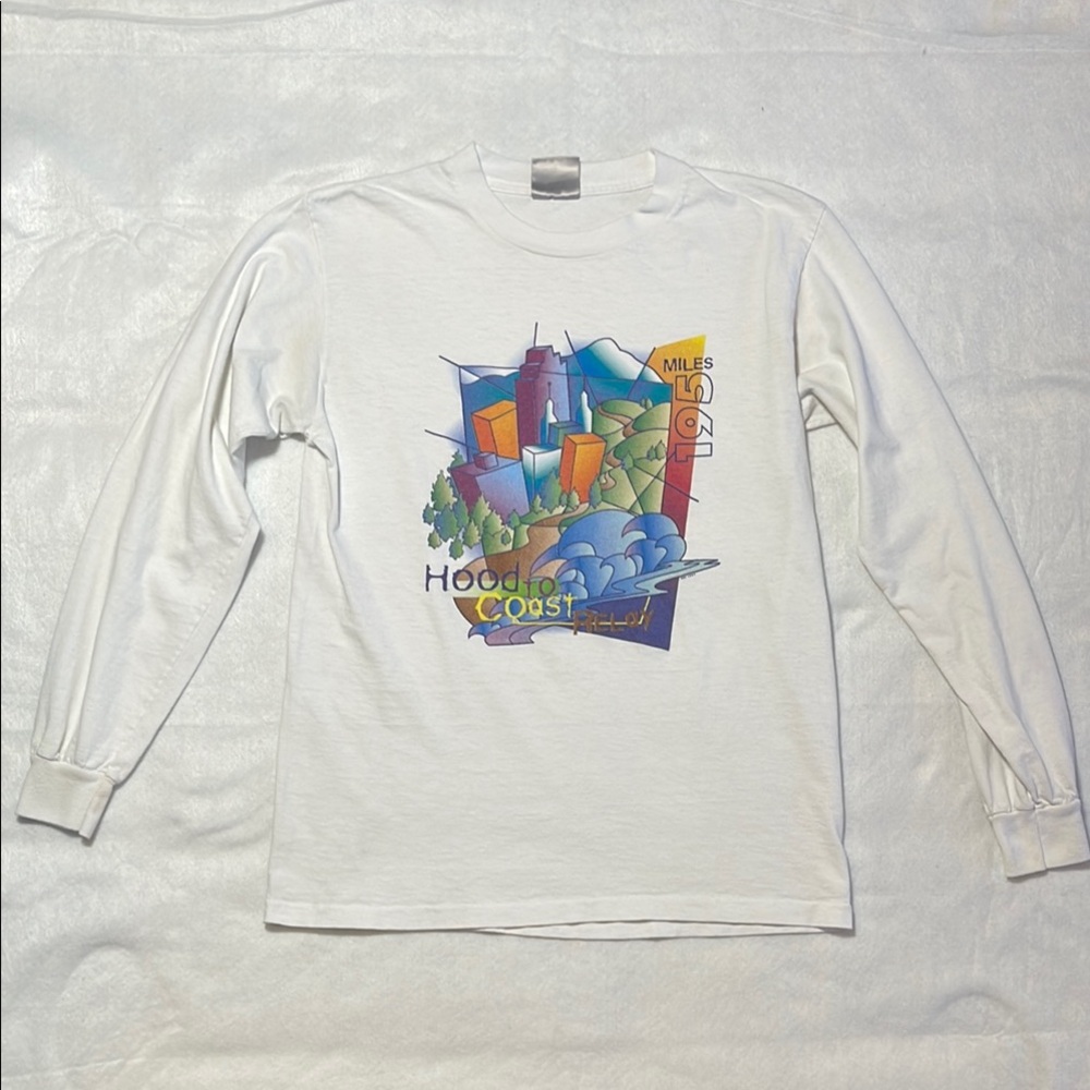 Vintage 1997 Running T-Shirt Small Oregon Hood To Coast Long Sleeve Tee Shirt S